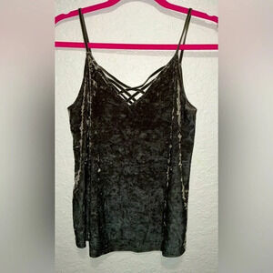 American Eagle Green Velvet Tank